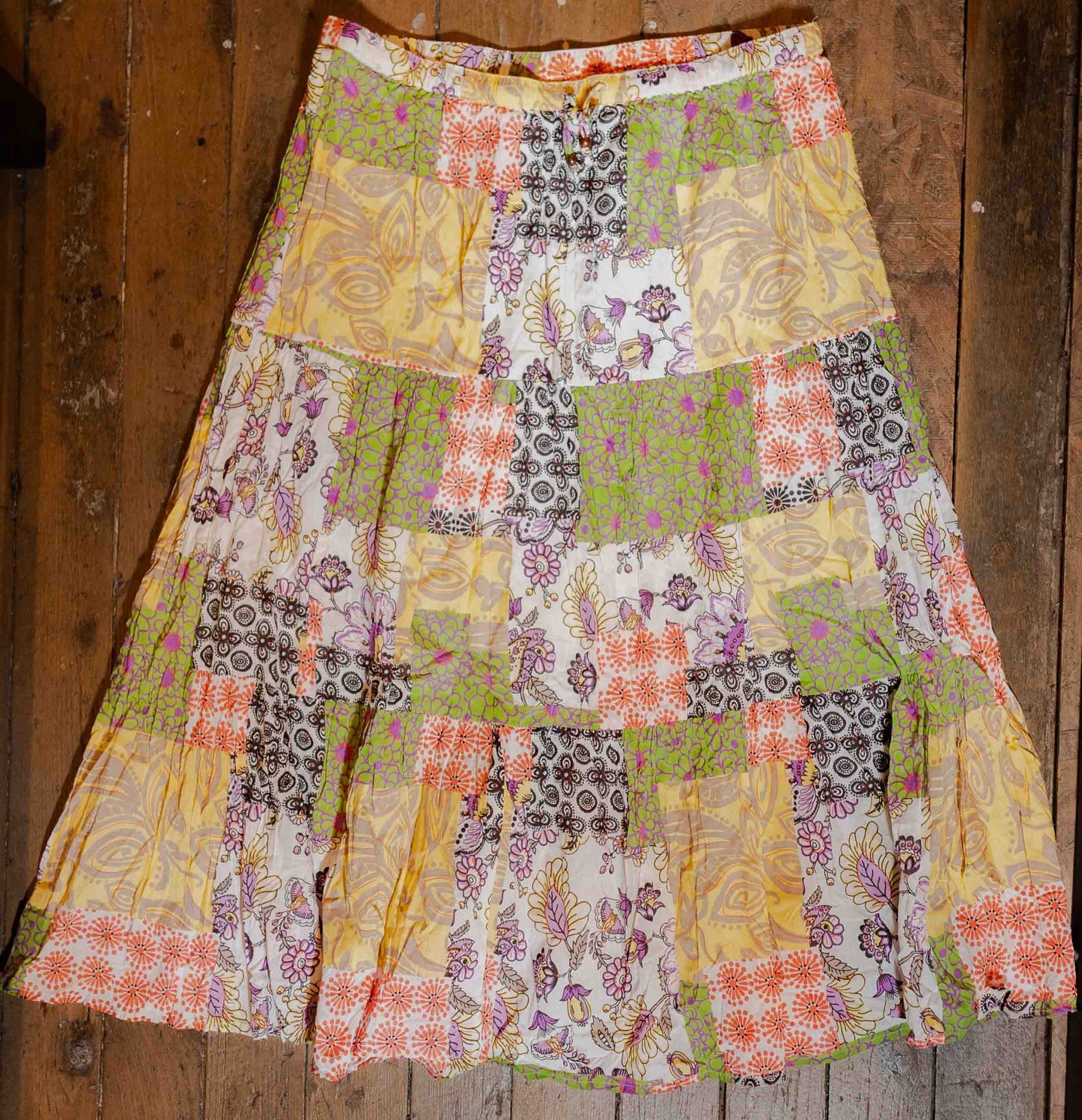 Vintage Y2K Patchwork Maxi Skirt