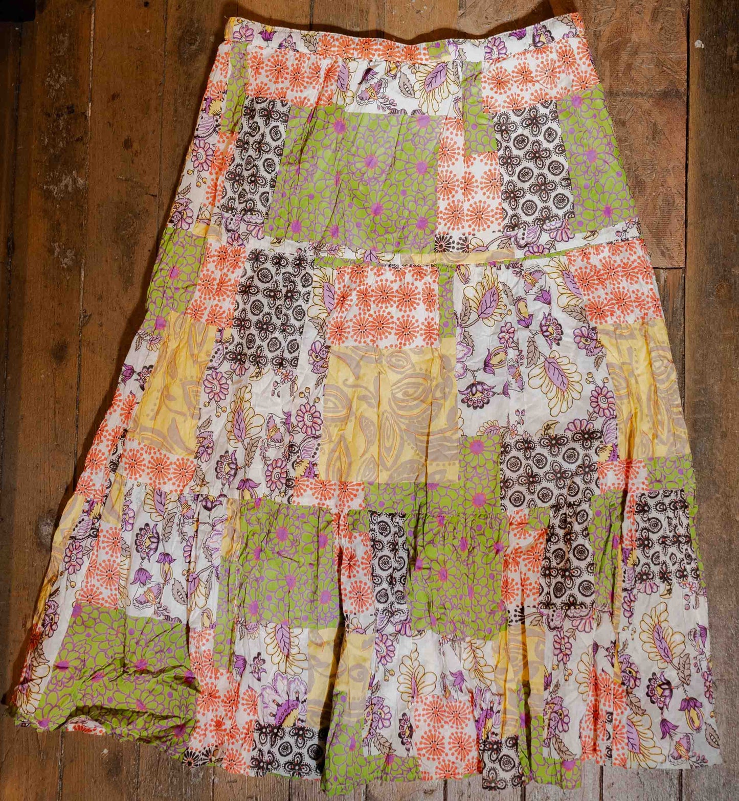 Vintage Y2K Patchwork Maxi Skirt