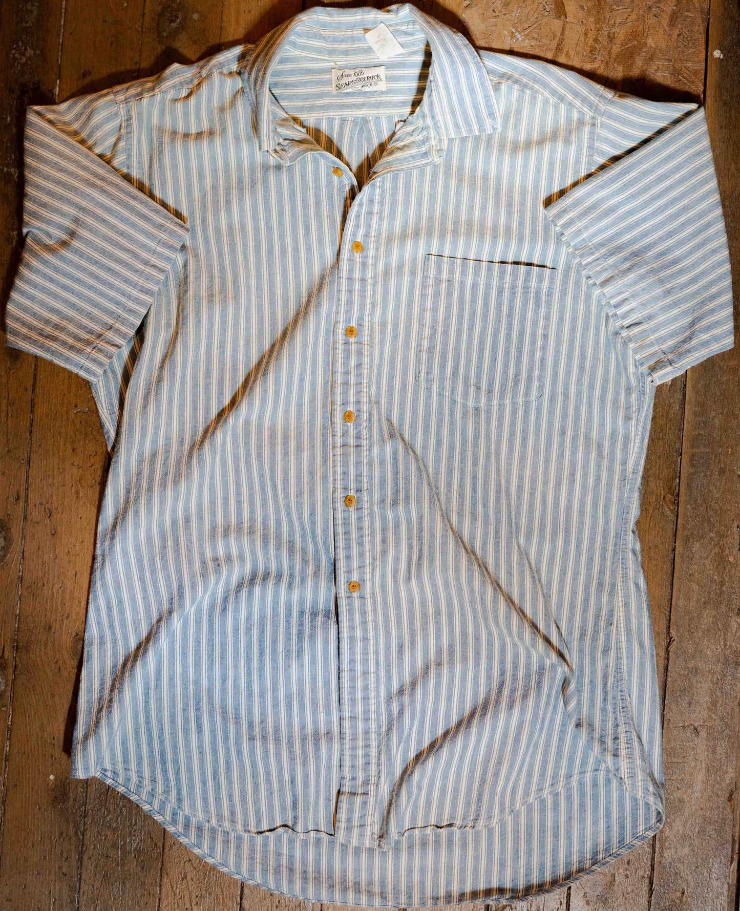 Vintage 1990’s Striped Short Sleeve Button up Shirt Size XL