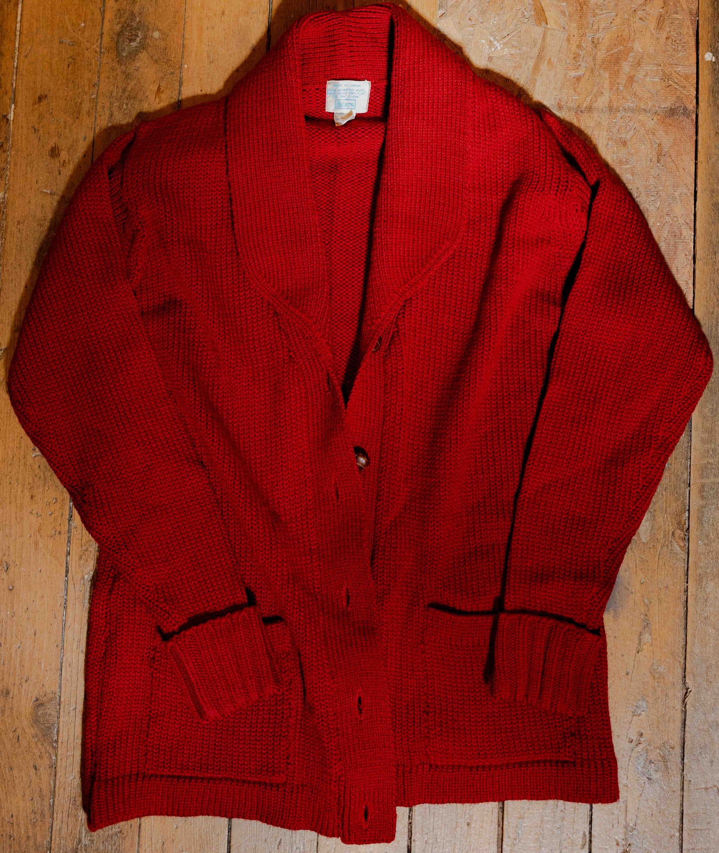 Vintage 1970’s Wool Shawl Collar Cardigan Size M