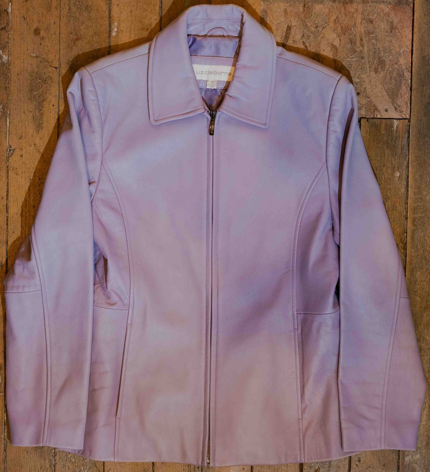 Vintage Y2K Lavender Leather Jacket Size M