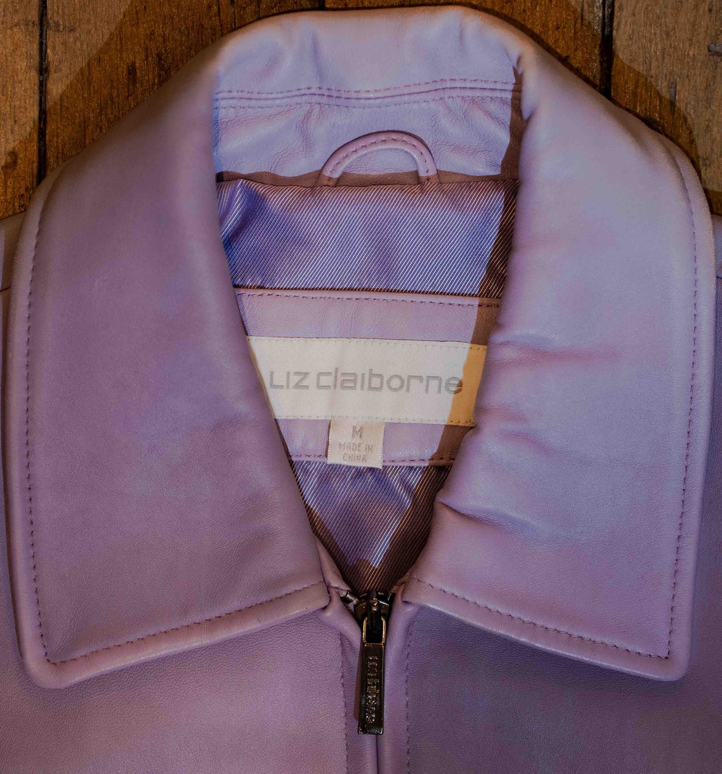 Vintage Y2K Lavender Leather Jacket Size M