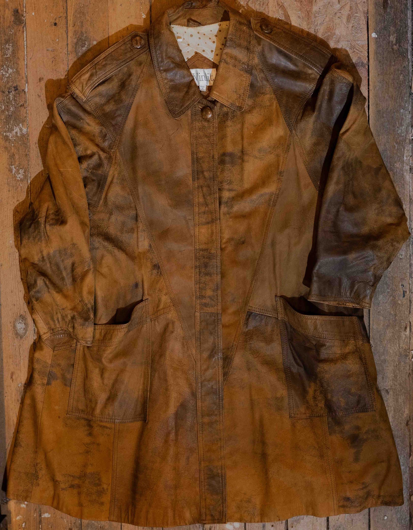 Vintage 1990’s Genuine Leather Trench Coat