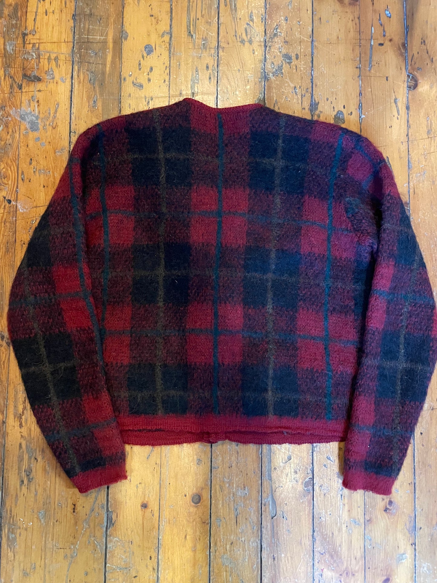 Vintage 1960’s Jantzen Plaid Mohair Cardigan