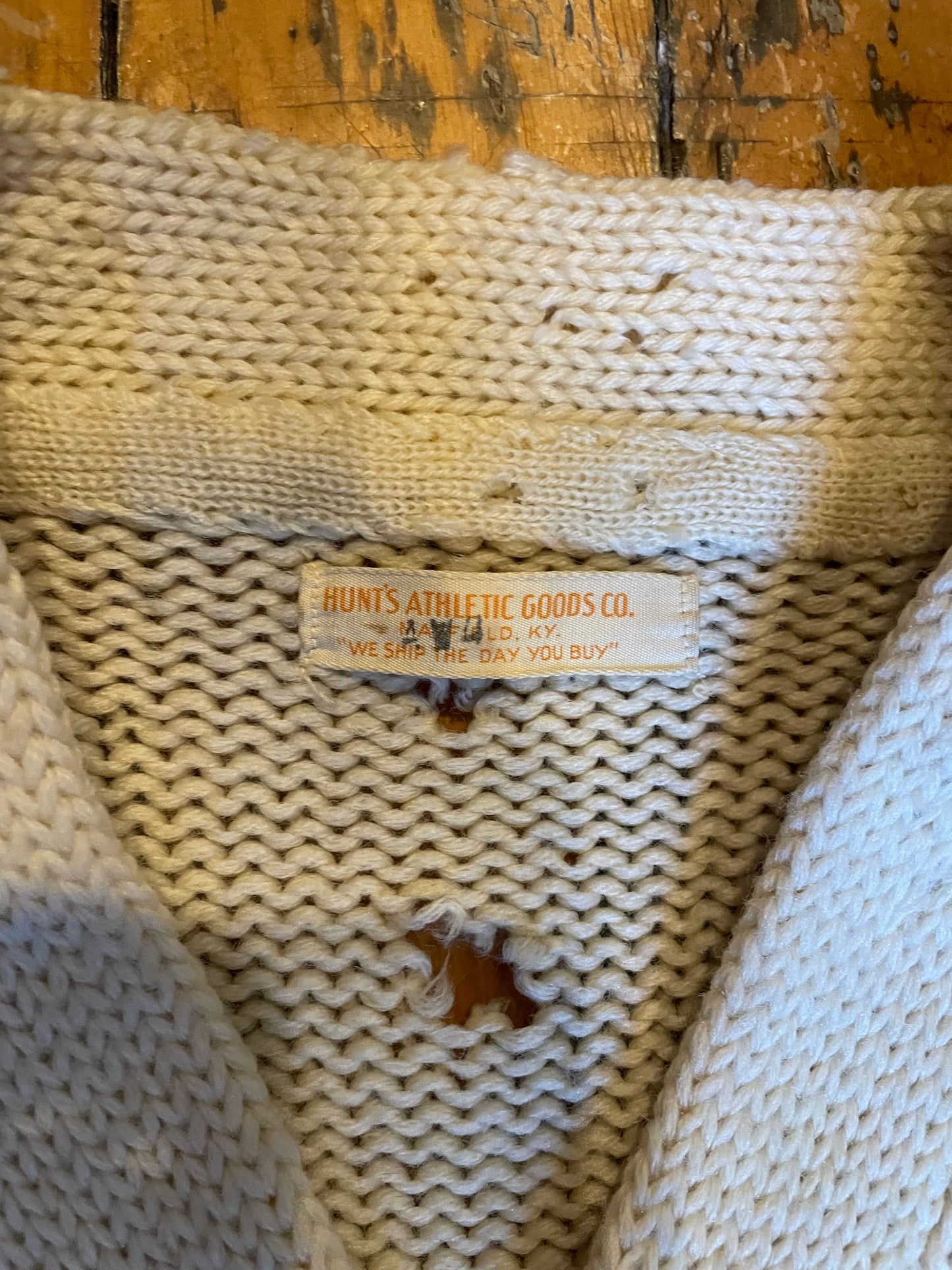 Vintage Distressed 1940’s Pullover Letterman Sweater