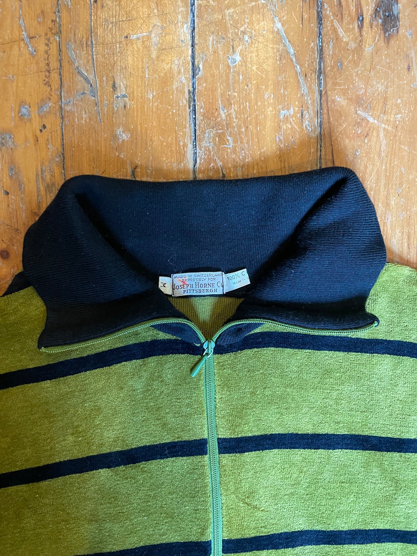 1970’s Velour Striped Longsleeve Polo