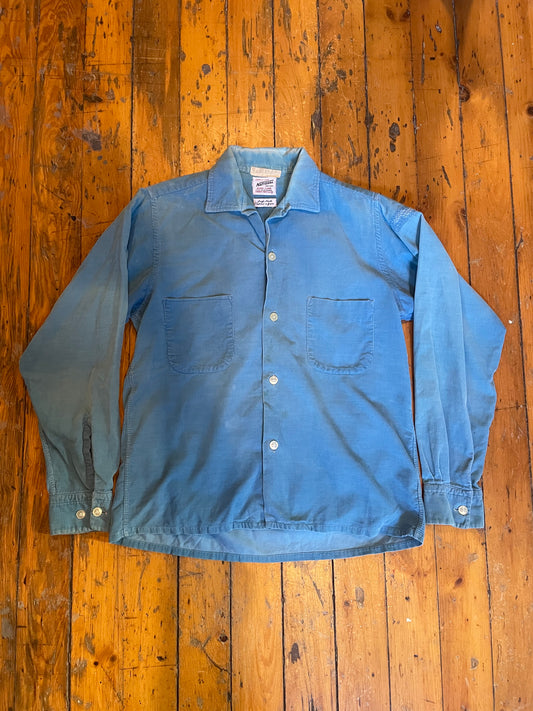 Vintage 1960’s Corduroy Loop Collar Longsleeve Button Up Shirt