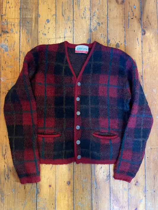 Vintage 1960’s Jantzen Plaid Mohair Cardigan