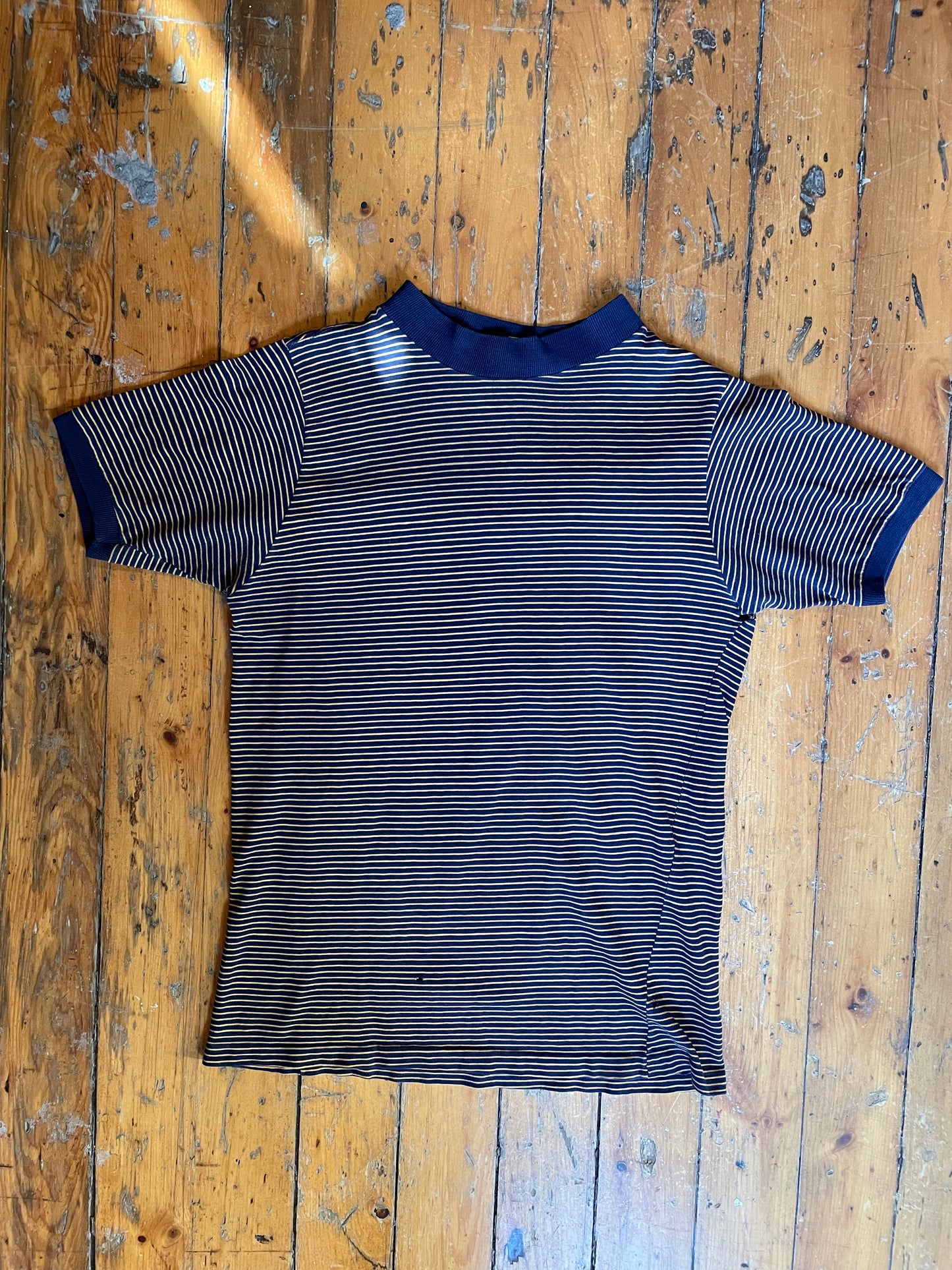 1960’s striped mock neck t shirt