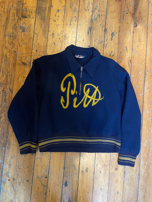 Vintage 1960's Pitt University Half Zip Jacket