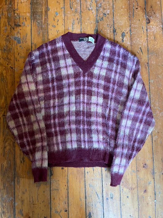 1970’s Mohair-Blend Plaid Sweater