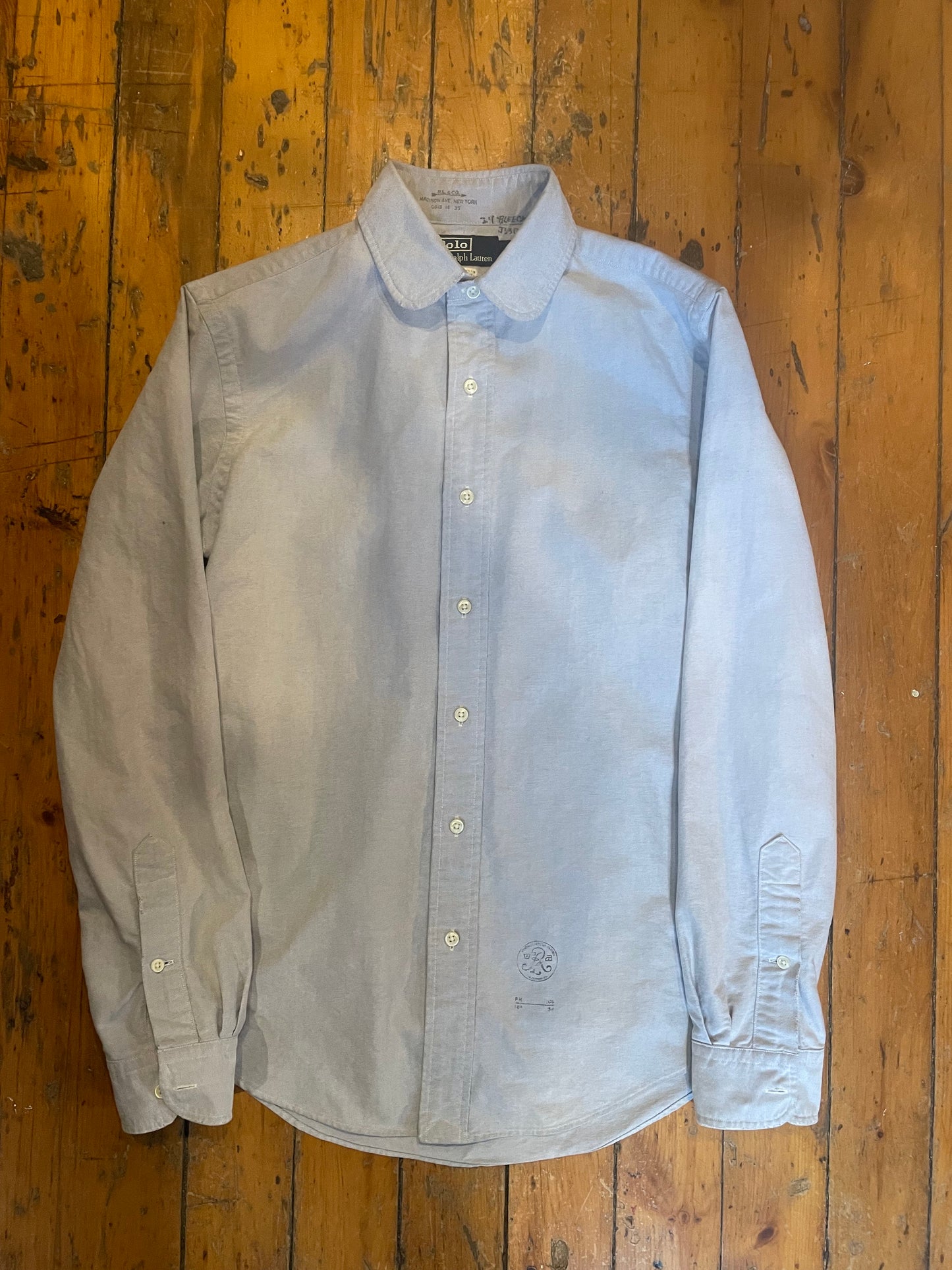 Vintage 1990’s charter service chambray button up M