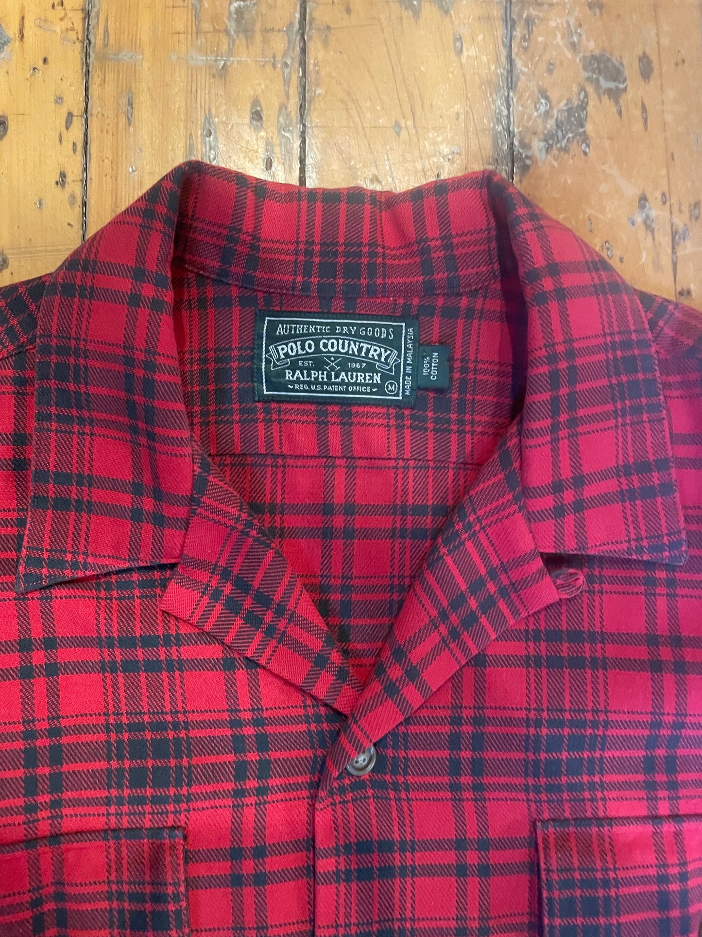 Vintage 1990’s polo country loop collar flannel M