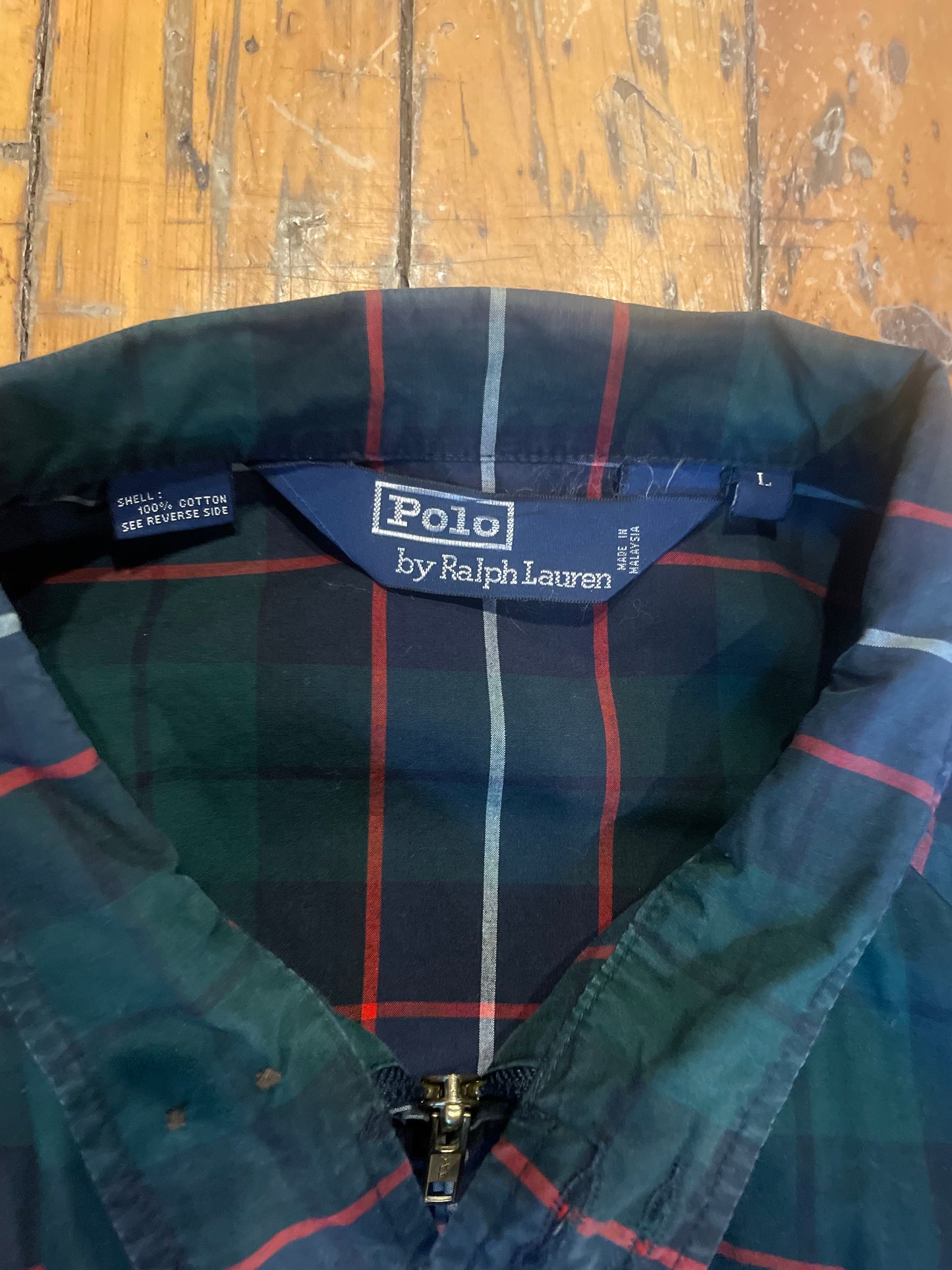 Vintage 1990’s tartan plaid Herrington jacket L