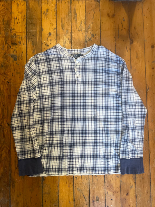Vintage 1990’s plaid henley XL