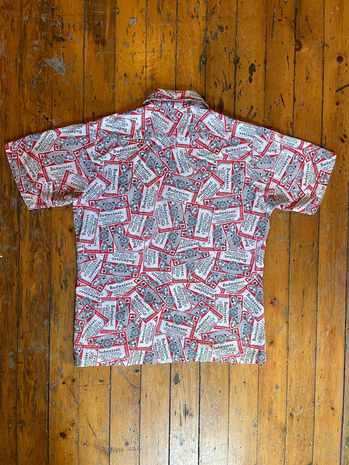 1970’s Budweiser Novelty Print Button Up Shirt