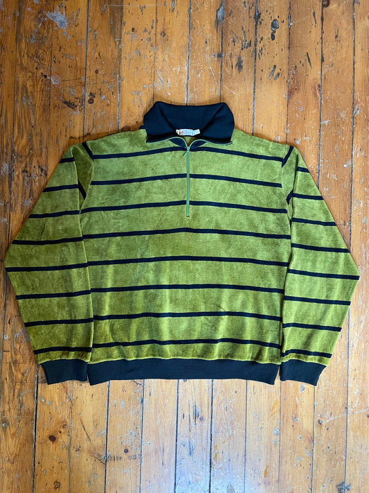 1970’s Velour Striped Longsleeve Polo