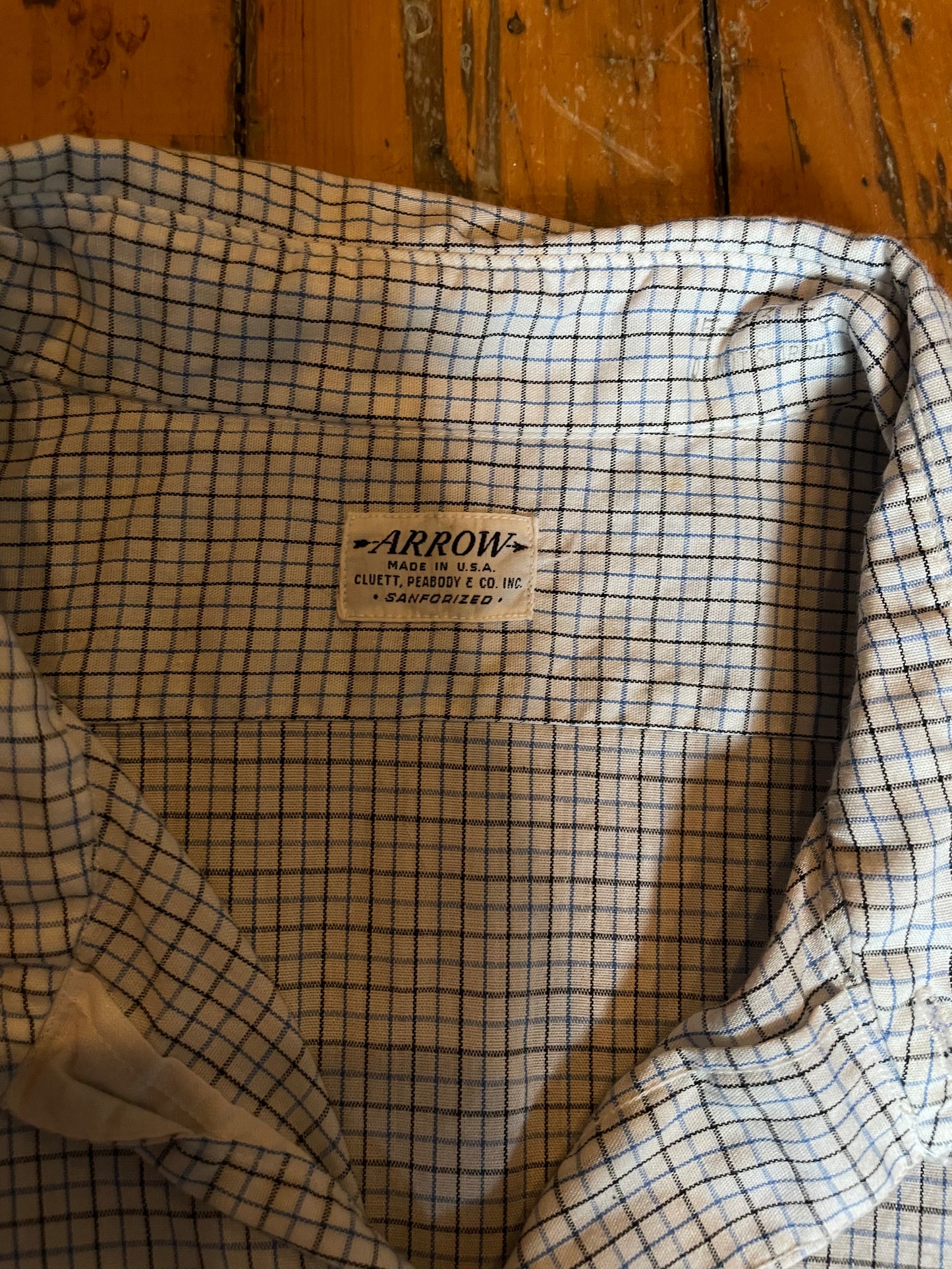 1950’s Arrow Sanforized Windowpane Dress Shirt